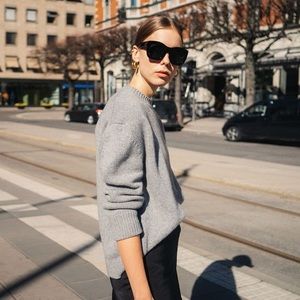 Anine Bing Rosie Cashmere Sweater Size S Grey/Gray